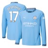 Manchester City De Bruyne 17 Fotbollströjor Hemma tröja 2024-25 Långärmad